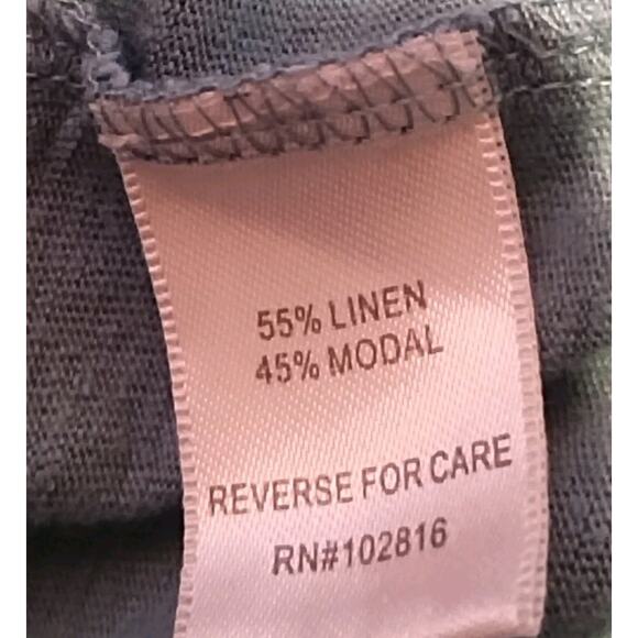 Garnet Hill Easy Linen Drape Front Cardigan Size XS Aqua Coastal Lagenlook Beach - Picture 5 of 5